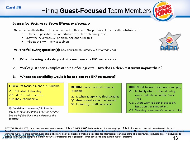 Hiring Guest-Focused Team Members Scenario:  Picture of Team Member cleaning What cleaning tasks